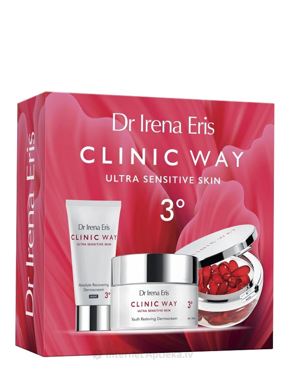 Clinic Way 3° Rejuvenation komplekt 50+ vananemisvastaste päeva- ja öökreemidega + dermokapslid | internetaptieka.lv