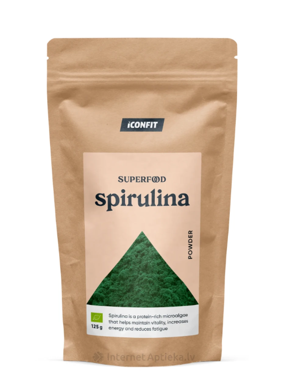ICONFIT Органический порошок спирулины, 125 г | internetaptieka.lv