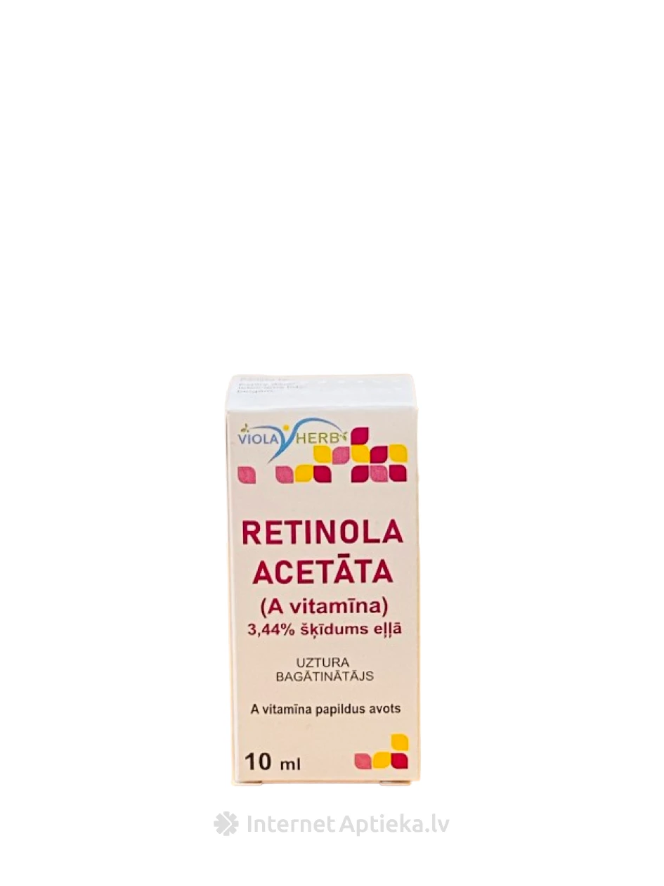 Retinola Acetāta (Vitamīna A) 3,44% šķīdums eļļā, 10 ml | internetaptieka.lv