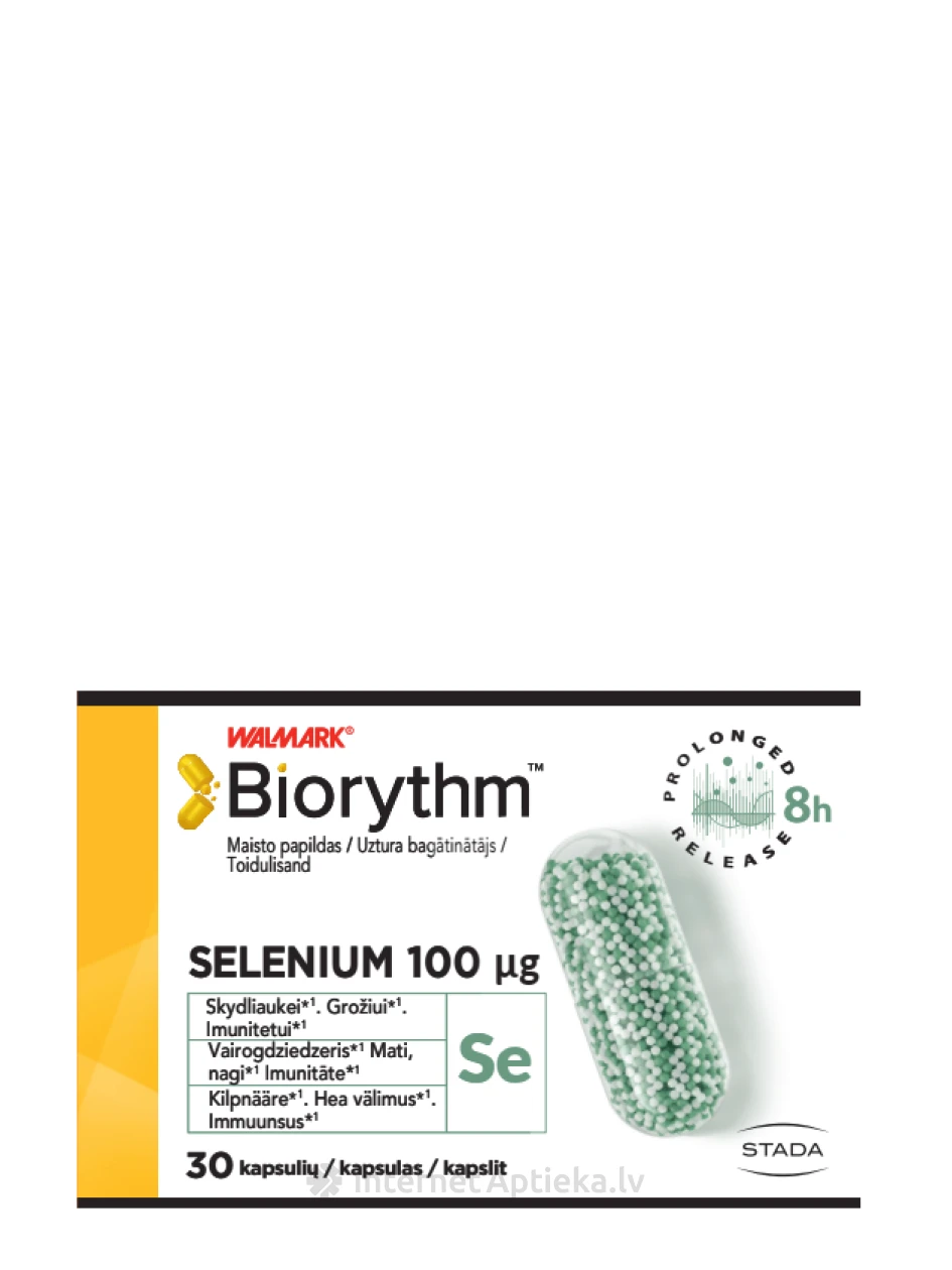 BIORYTHM SELENIUM 100 µg, 30 kapsulas | internetaptieka.lv