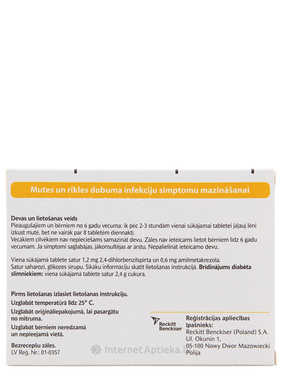 Strepsils Honey & Lemon, 24 sūkajamās tabletes | internetaptieka.lv