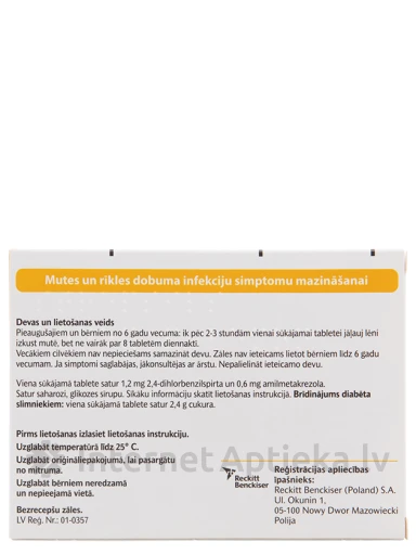 Strepsils Honey & Lemon, 24 sūkajamās tabletes | internetaptieka.lv