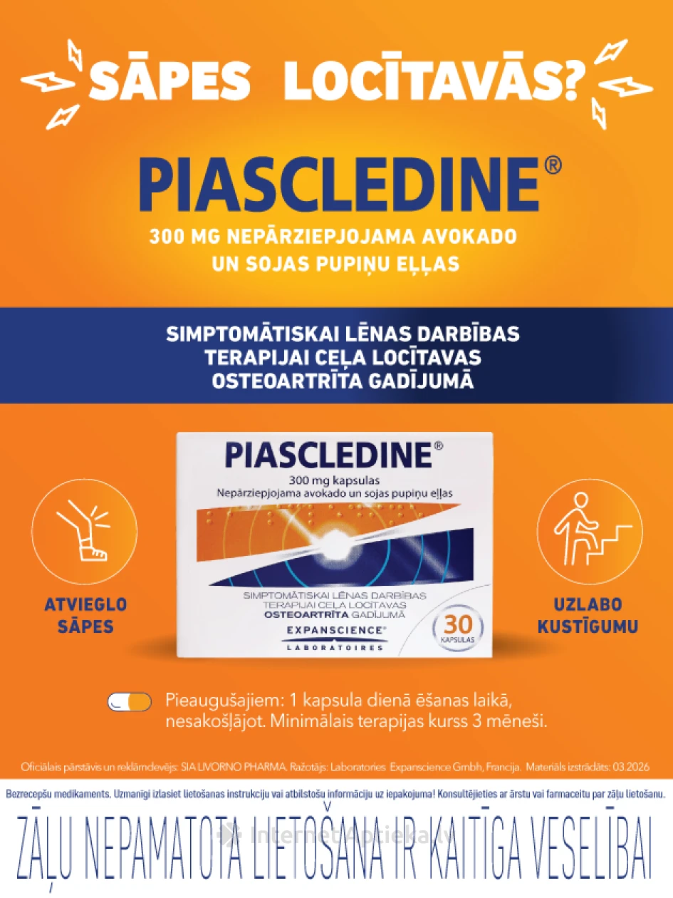 Piascledine 300 mg, 30 kapsulas | internetaptieka.lv