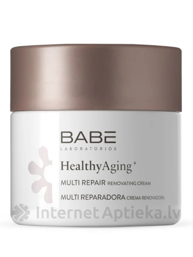 BABĒ HEALTHY AGING+ DAUDZFUNKCIONĀLS ATJAUNOJOŠS KRĒMS (NAKTS), 50 ml | internetaptieka.lv