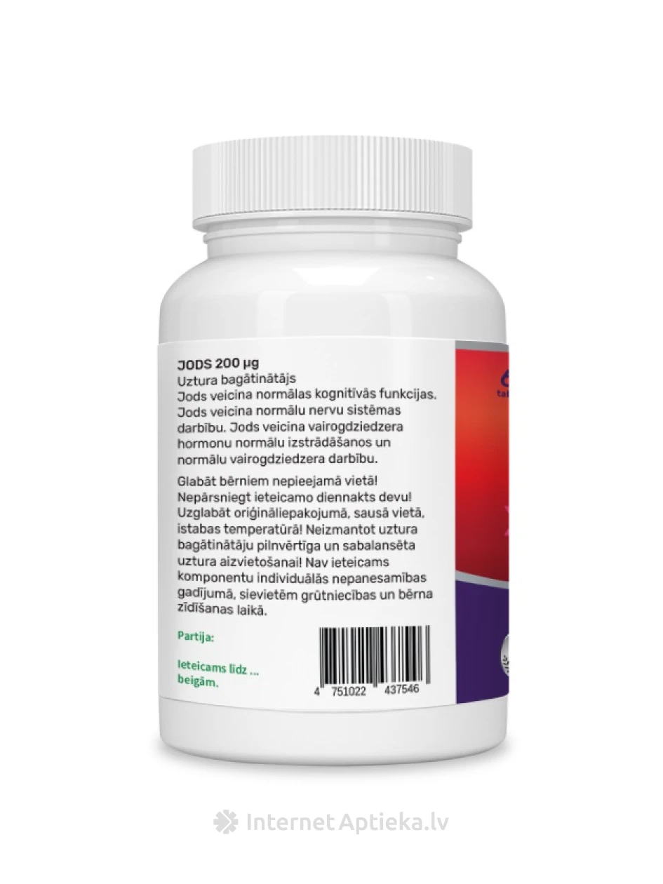 Jood 200 µg, 60 tabletti | internetaptieka.lv