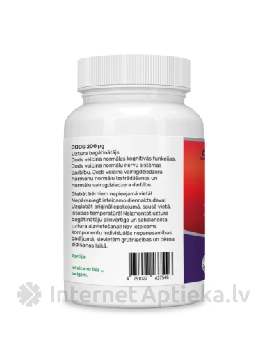 Jood 200 µg, 60 tabletti | internetaptieka.lv