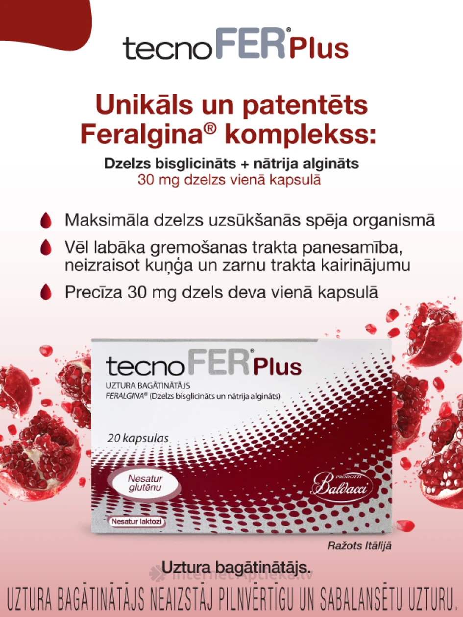 TecnoFer Plus 30 mg, 20 kapsulas | internetaptieka.lv