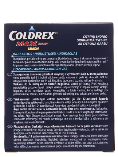 Coldrex MaxGrip Lemon+Vitamīns C pulveris, 10 paciņas | internetaptieka.lv