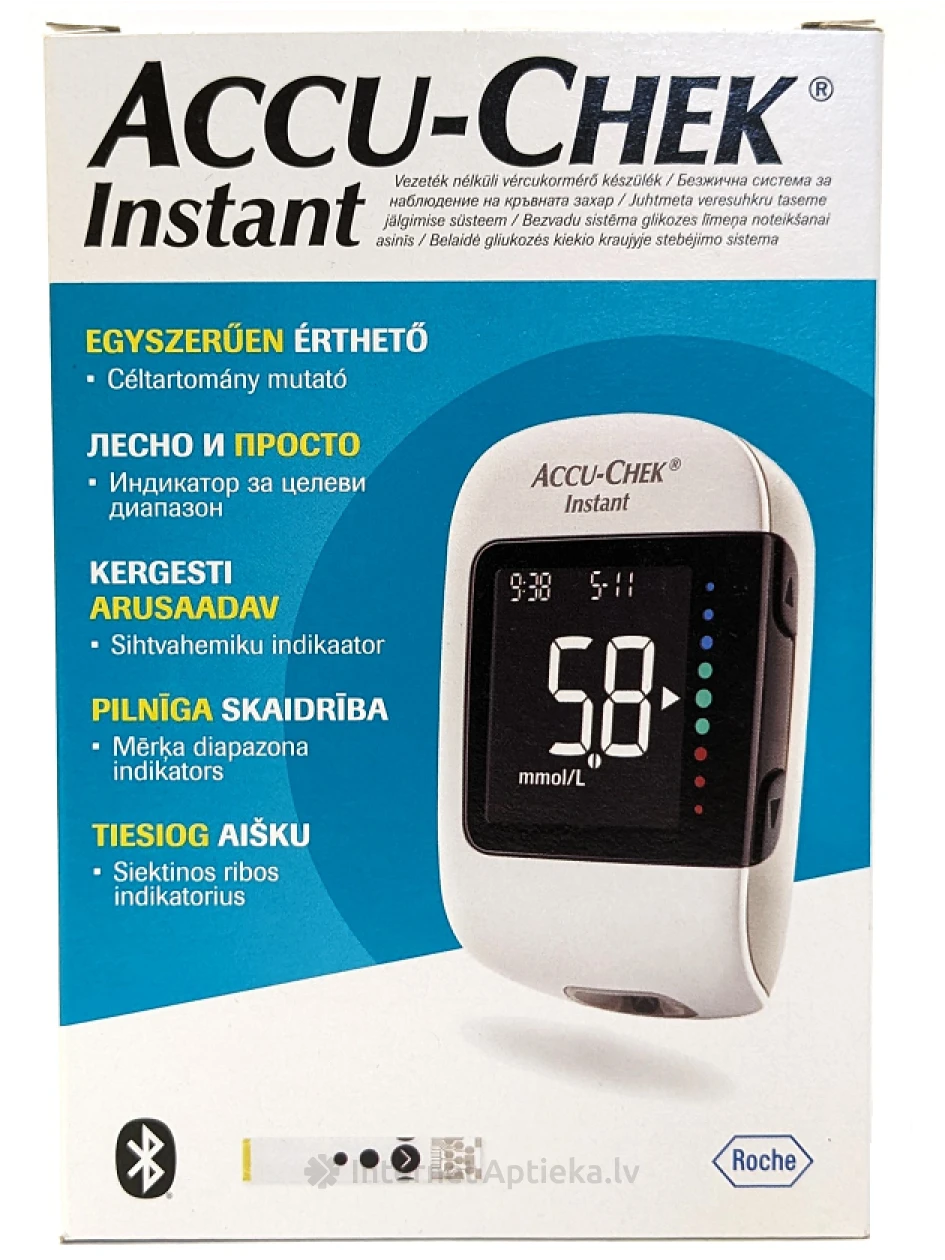 Accu-Chek Instant Глюкометр + 10 ланцетов, 1 шт. | internetaptieka.lv