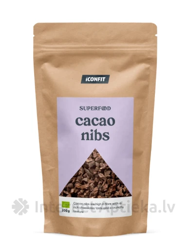 ICONFIT Mahedad purustatud toorkakao oad, 200 g | internetaptieka.lv
