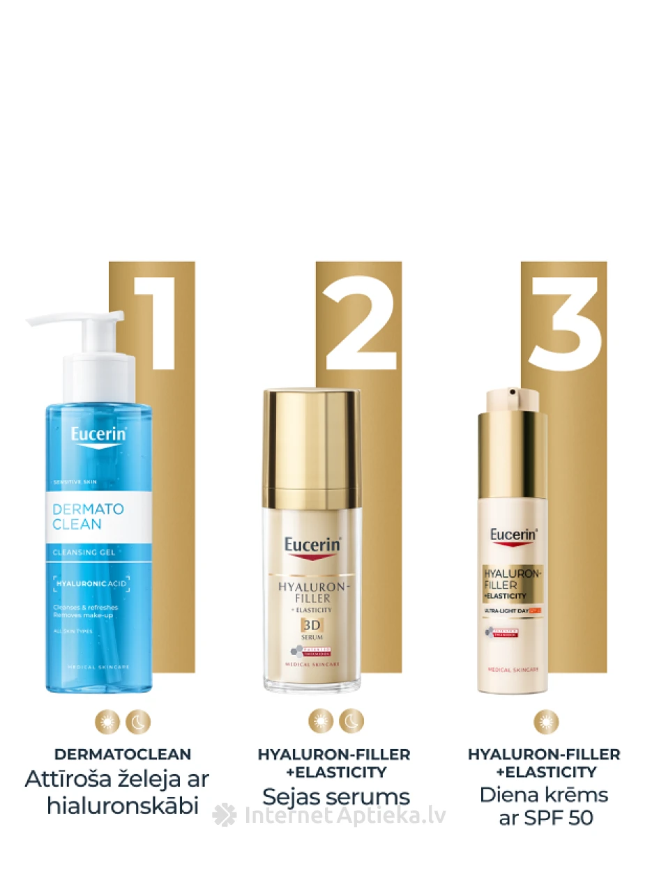 Eucerin Hyaluron-Filler + Elasticity ļoti vieglas tekstūras dienas krēms SPF 50, 50 ml | internetaptieka.lv