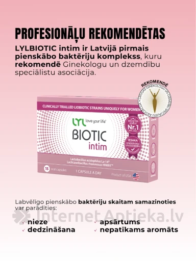 LYL BIOTIC intim, 15 kapsulas | internetaptieka.lv