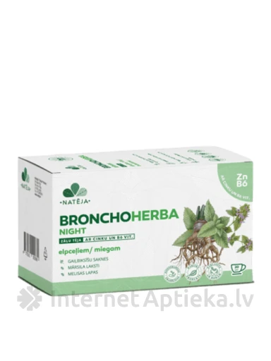 Nate BronchoHerba öö tsingi ja B6vitiga. taimetee | internetaptieka.lv