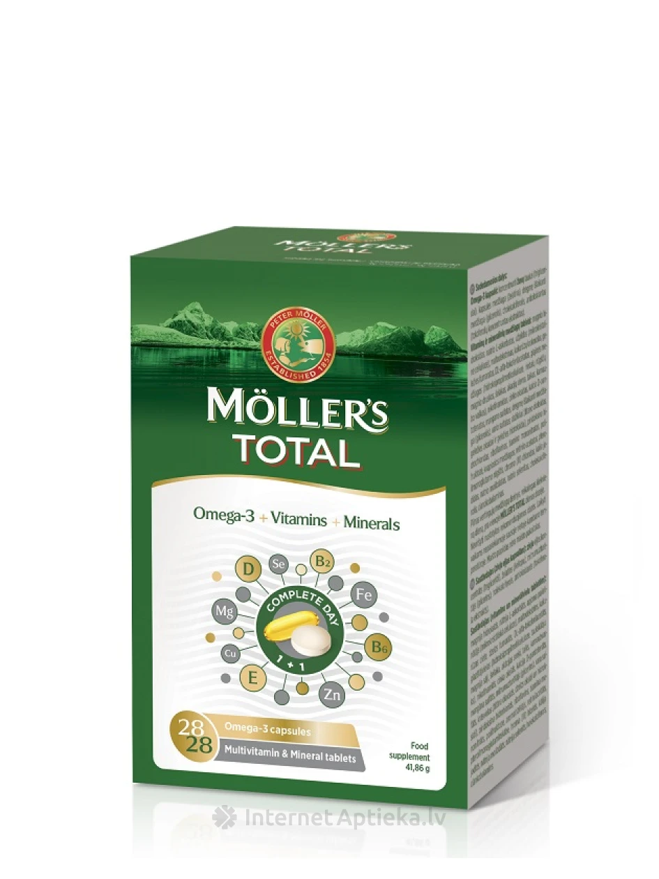 Möller’s Total Рыбий жир, 56 капсул | internetaptieka.lv