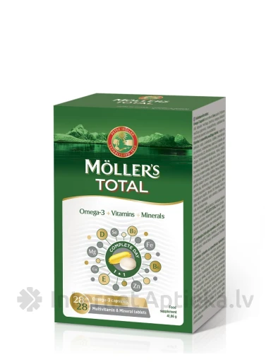 Möller’s Total zivju eļļa, 56 kapsulas | internetaptieka.lv