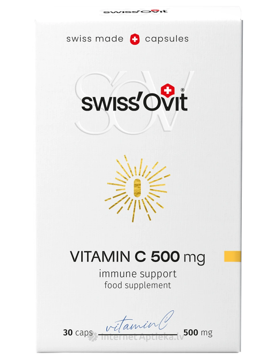 Swiss`Ovit Vitamin C 500 mg, 30 kapsulas | internetaptieka.lv