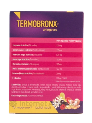 Termobronx ar Ingveru karstais dzēriens, 8 paciņas | internetaptieka.lv