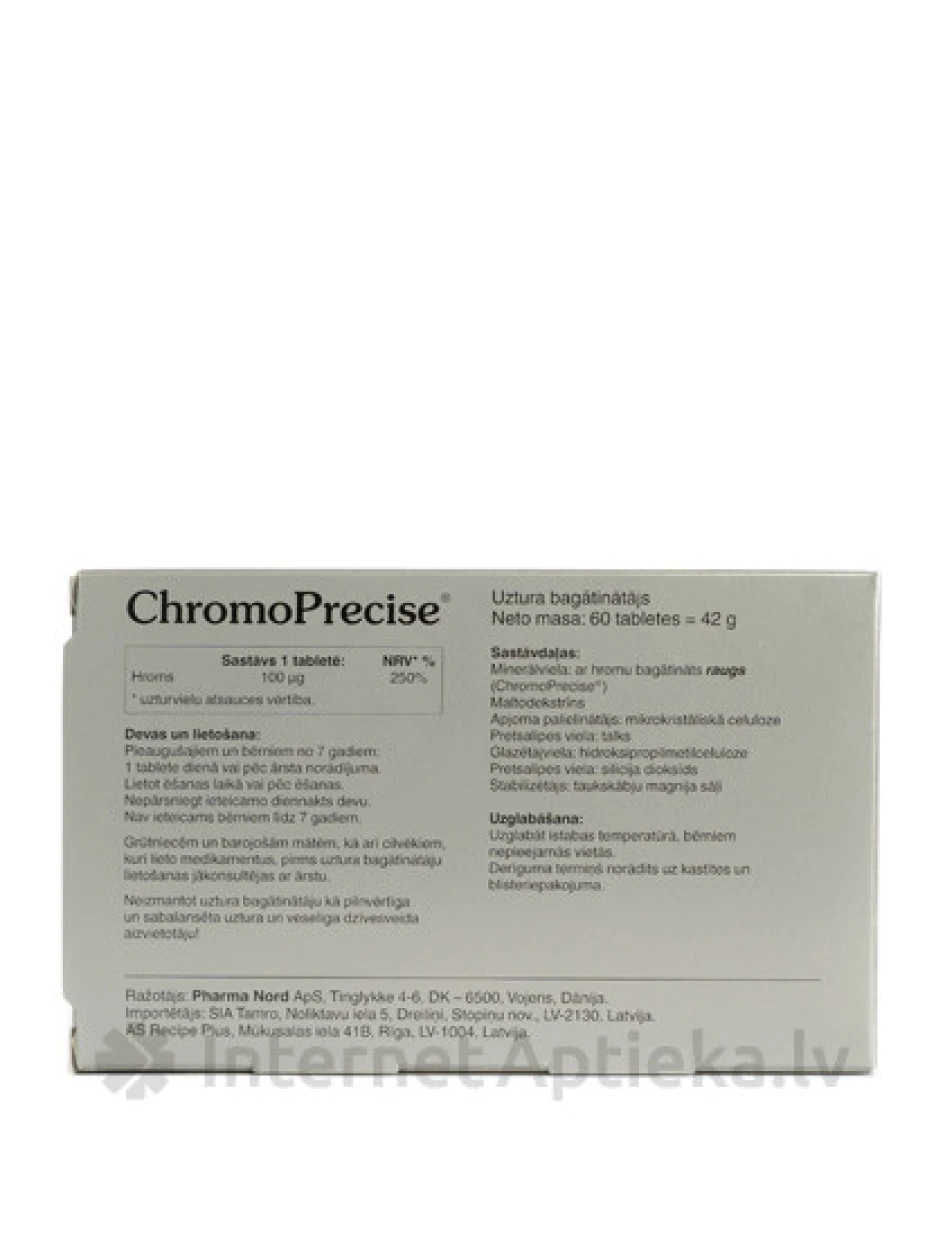 ChromoPrecise (hroms) cukura līdzsvaram, 60 tabletes | internetaptieka.lv