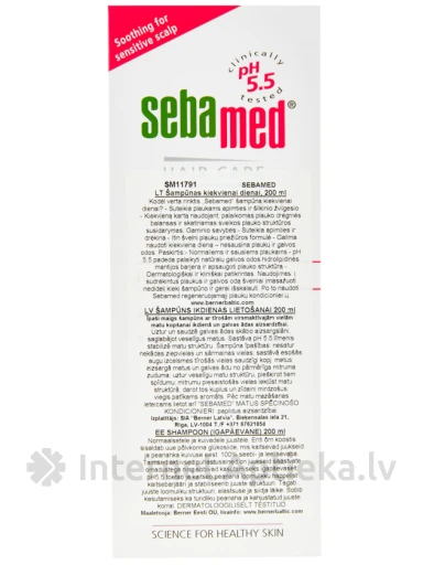 SEBAMED šampūns ikdienas lietošanai normāliem un sausiem matiem, 200 ml | internetaptieka.lv