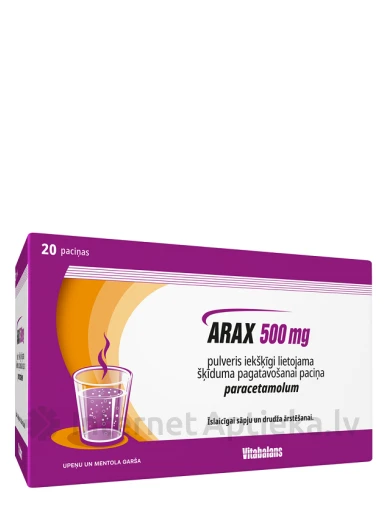 Arax 500 mg порошок для приготовления раствора, 20 пакетиков | internetaptieka.lv