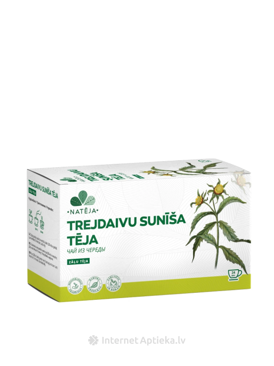 Natēja Trejdaivu Sunīšu lakstu tēja, 24 paciņas | internetaptieka.lv