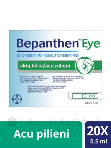 Bepanthen Eye глазные капли, 0.5 мл x 20 шт. | internetaptieka.lv