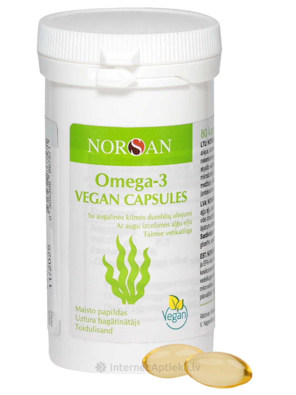 NORSAN OMEGA-3 VEGAN, 80 capsules | internetaptieka.lv