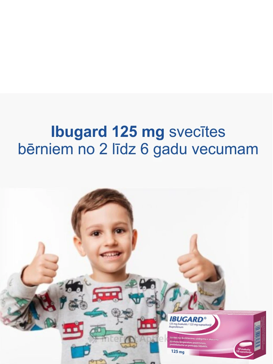 Ibugard 125 мг, 10 суппозиториев | internetaptieka.lv