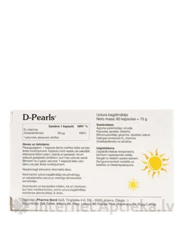 D-Pearls, 80 kapsulas | internetaptieka.lv