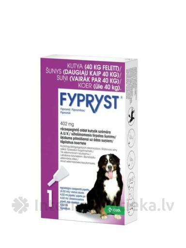 Fypryst 402mg lahus 40-60kg kaaluvatele koertele | internetaptieka.lv