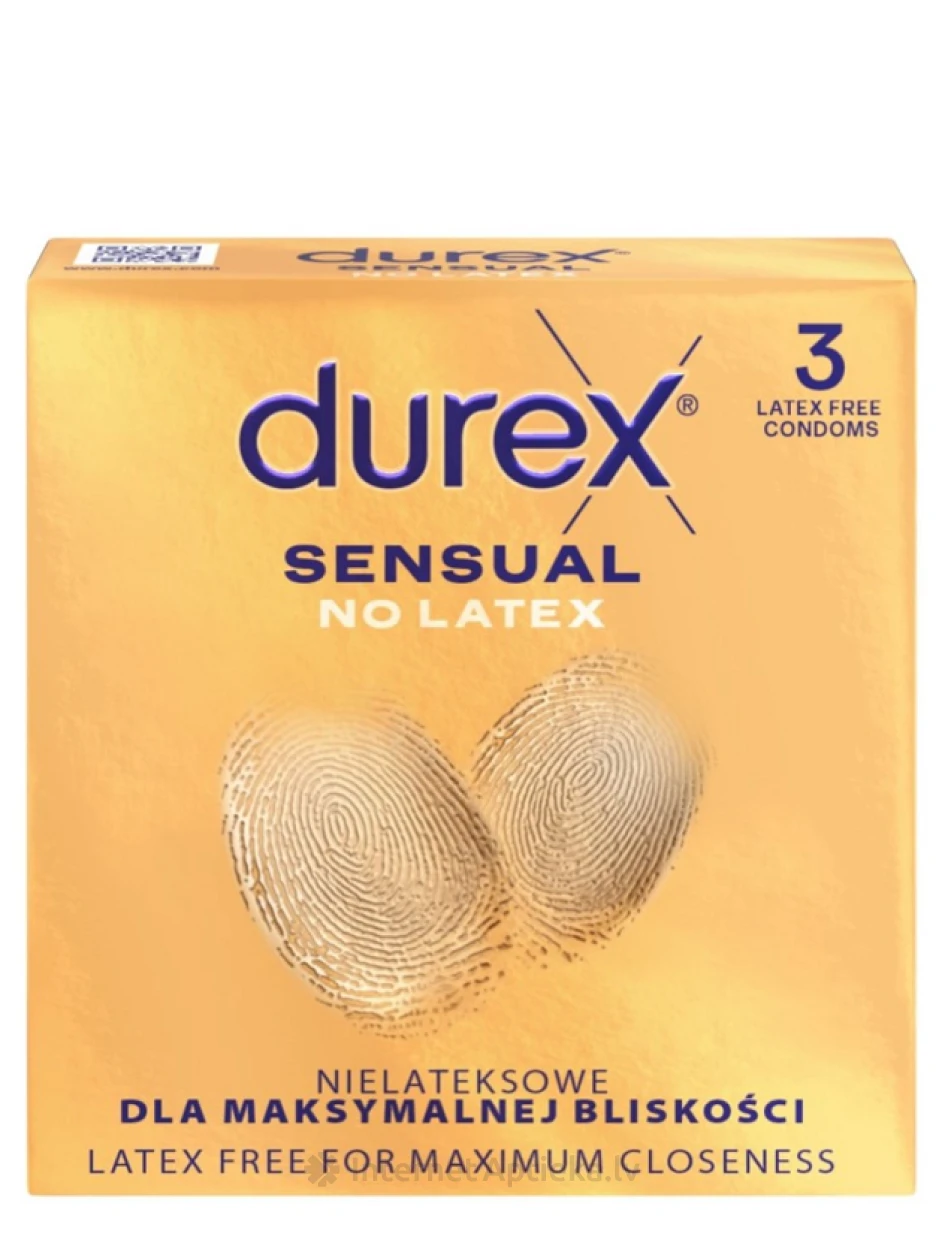 Durex Sensual No Latex Prezervatīvi, 3 gb. | internetaptieka.lv