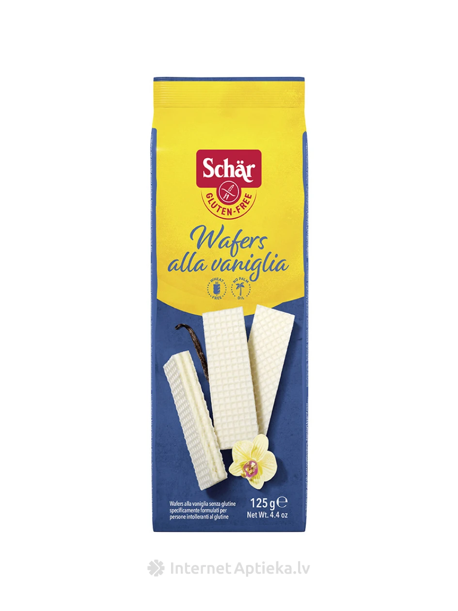 Schär Wafers Alle Vaniglia bezglutēna vafeles ar vaniļas krēmu, 125 g | internetaptieka.lv