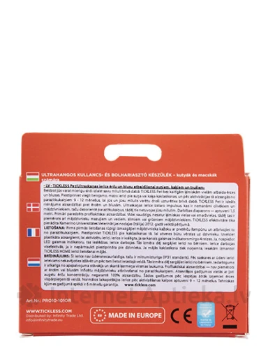 Tickless Pet ultraskaņas ierīce pret blusām un ērcēm suņiem, kaķiem, oranža, 1 GB. | internetaptieka.lv