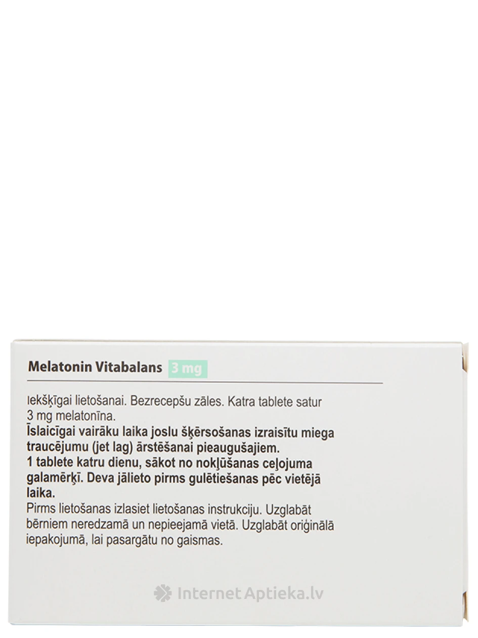 Melatonin Vitabalans 3 mg, 30 tabletes | internetaptieka.lv