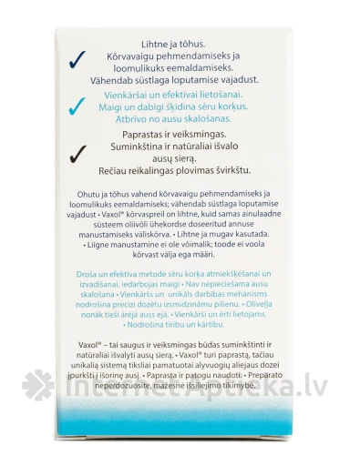 Vaxol olīveļļas līdzeklis pret sēra korķi, 10 ml | internetaptieka.lv