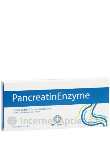 PancreatinEnzyme, 20 таблеток | internetaptieka.lv
