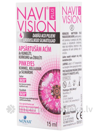 Navivision Pink Eye pilieni apsārtušām acīm, 15 ml | internetaptieka.lv