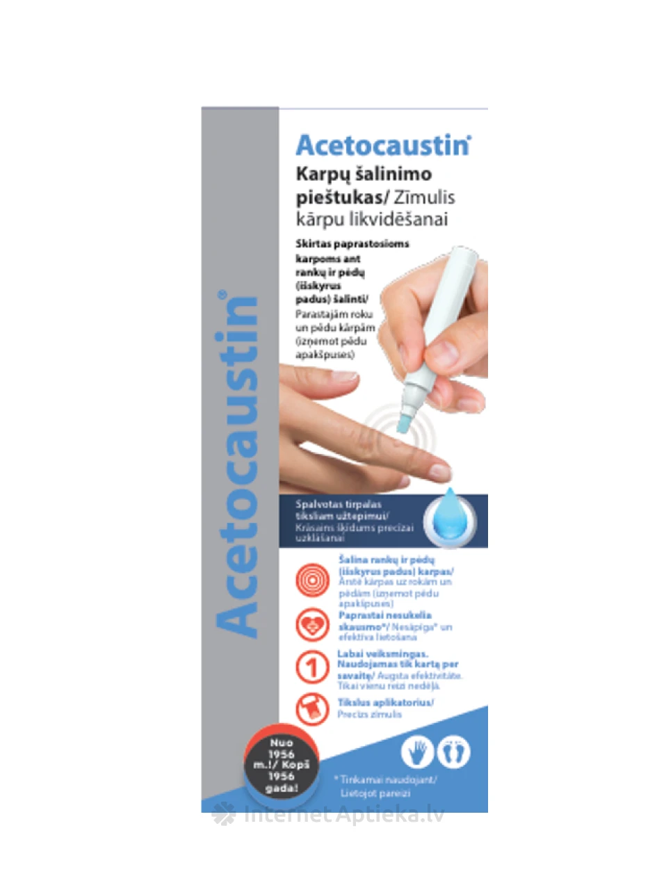 ACETOCAUSTIN PEN карандаш для удаления бородавок (мазь), 50 мл | internetaptieka.lv