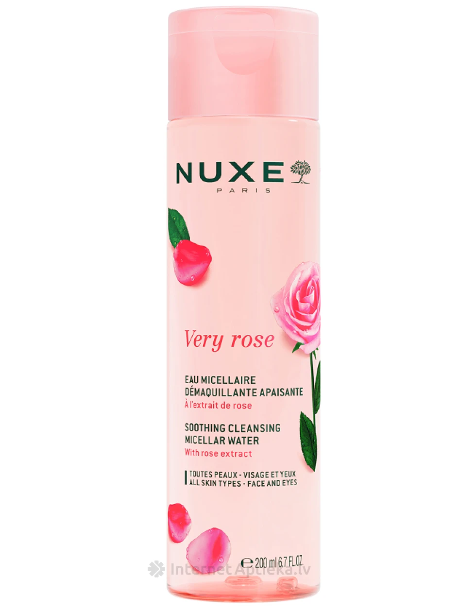 NUXE VERY ROSE Успокаивающая очищающая мицеллярная вода, 200 мл | internetaptieka.lv
