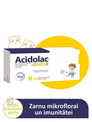 Acidolac® JUNIOR, 20 košļājamas tabletes | internetaptieka.lv