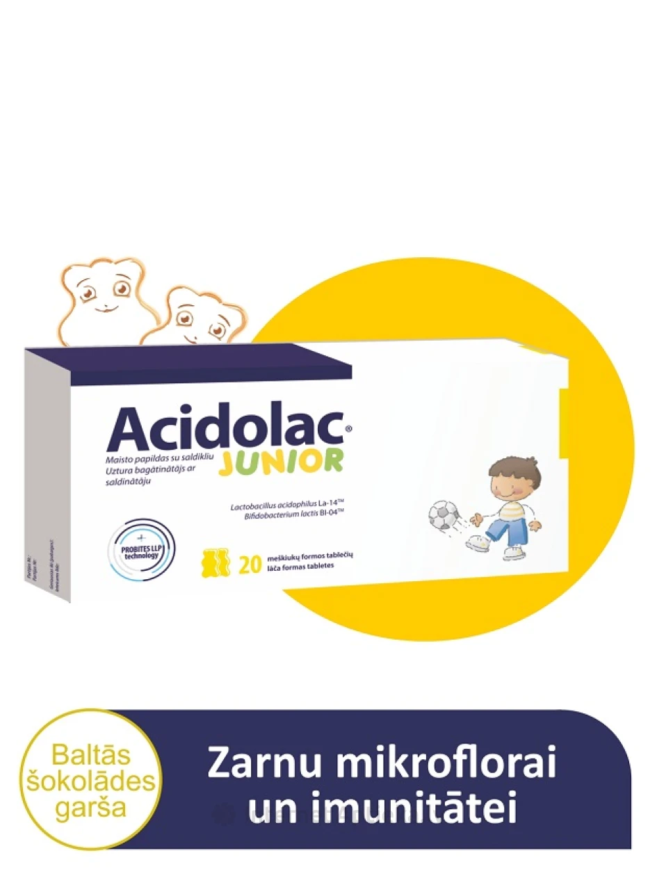 Acidolac® JUNIOR, 20 жевательных таблеток | internetaptieka.lv