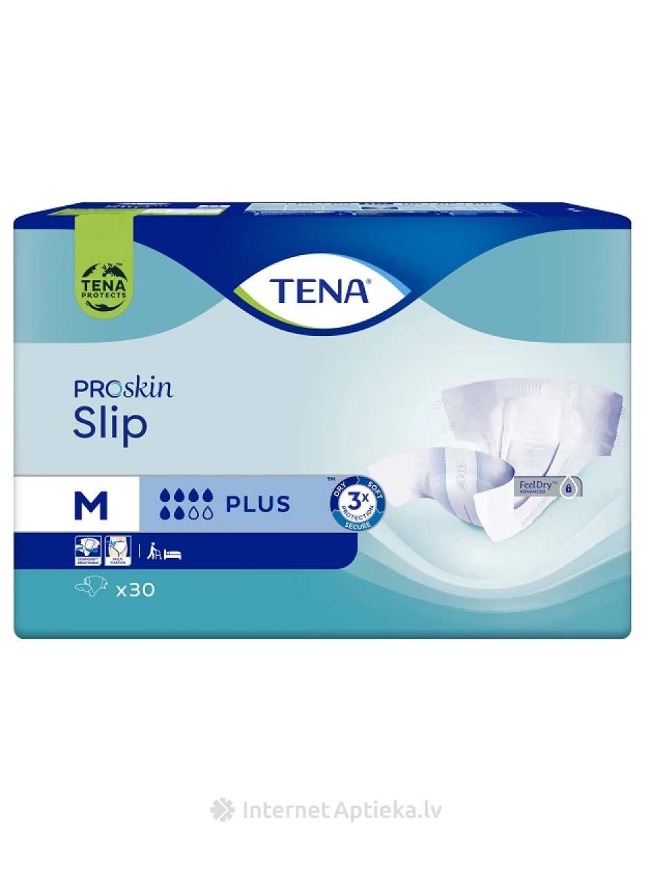 Tena Slip Plus подгузники для взрослых, M, 30 шт. | internetaptieka.lv
