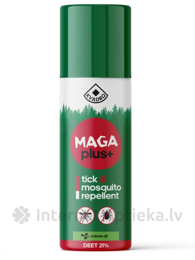 MAGA PLUS+ DEET 21% līdzeklis pret odiem un ērcēm, 150 ml | internetaptieka.lv