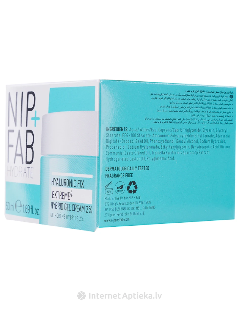 NIP+FAB Hyaluronic Fix Extreme4 näokreem 2%, 50 ml | internetaptieka.lv