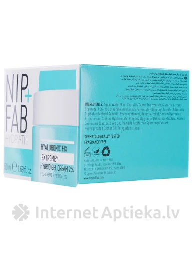 NIP+FAB Hyaluronic Fix Extreme4 näokreem 2%, 50 ml | internetaptieka.lv