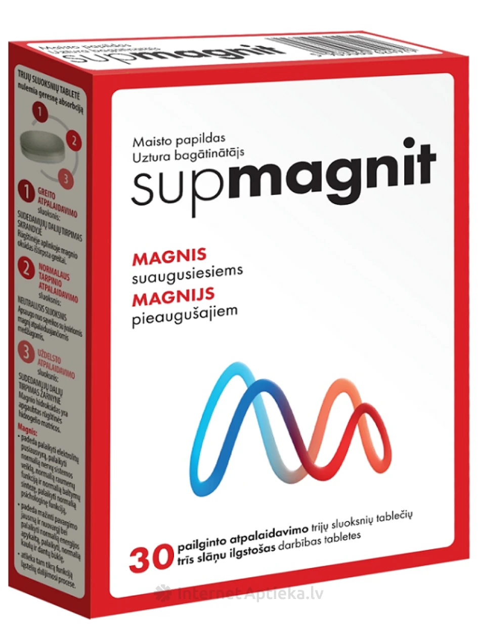 Supmagnit Magnijs 364 mg, 30 tabletes | internetaptieka.lv