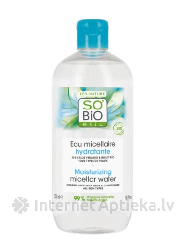 So Bio Mitrinošais micelārais ūdens, 500 ml | internetaptieka.lv
