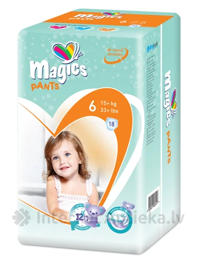 MAGICS Pants biksītes XL 15+ kg (size 6), 18 gb. | internetaptieka.lv