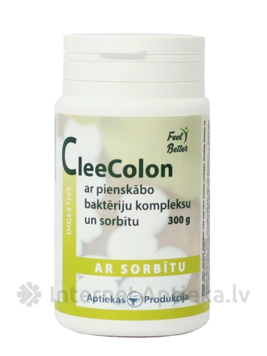 Clee Colon с комплексом лактобактерий и сорбитом для больных сахарным диабетом, 300 г | internetaptieka.lv