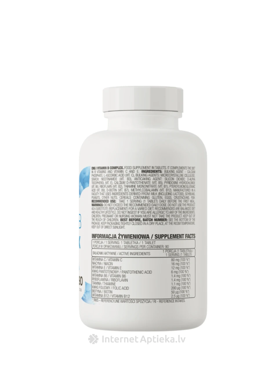 OstroVit Vitamin B Complex tabletes, 90 gb. | internetaptieka.lv
